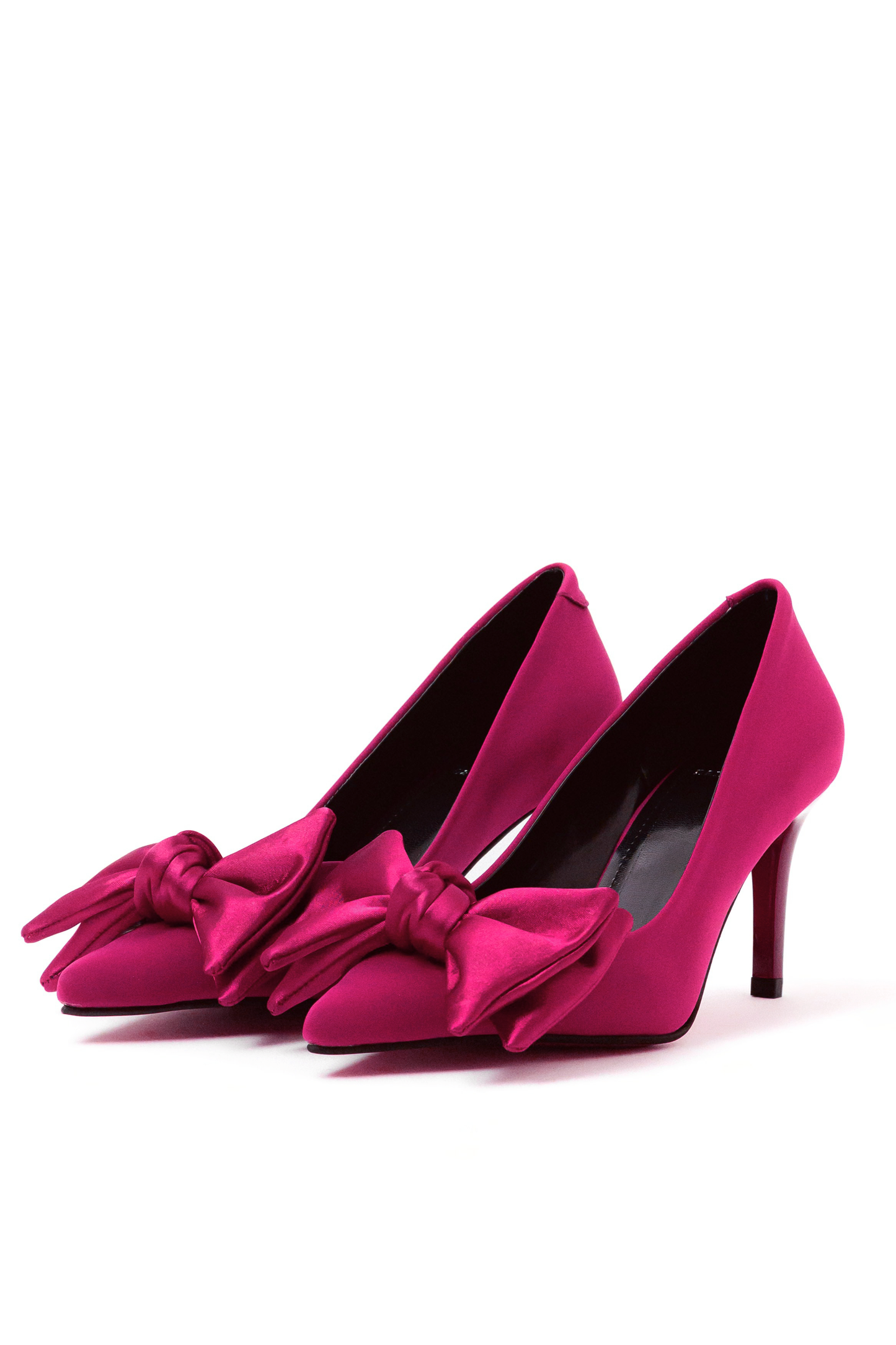 Crimson Rosette Bow-Toe Stiletto Pumps