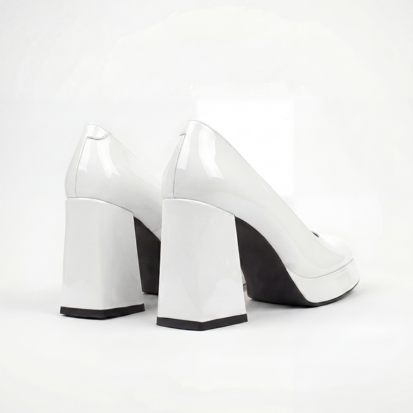 White Monroe Platform Pumps
