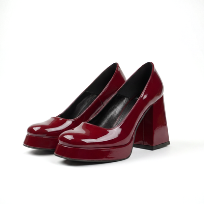 Burgundy Monroe Platform Pumps
