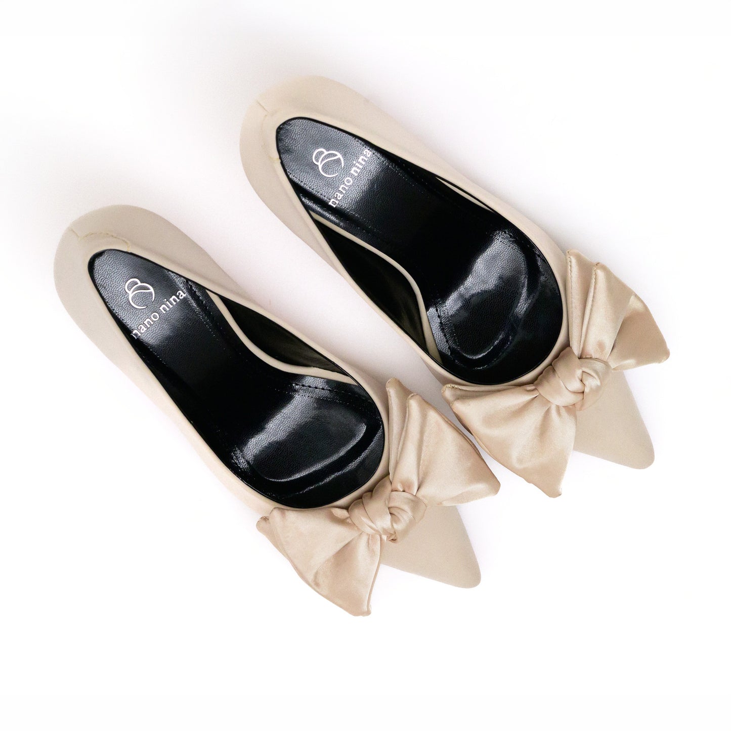 Ivory Rosette Bow-Toe Stiletto Pumps