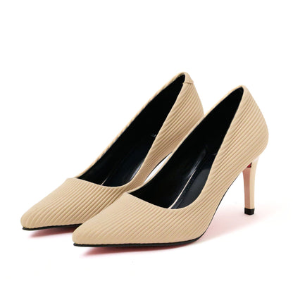 Beige Velora Pointed-Toe Pumps